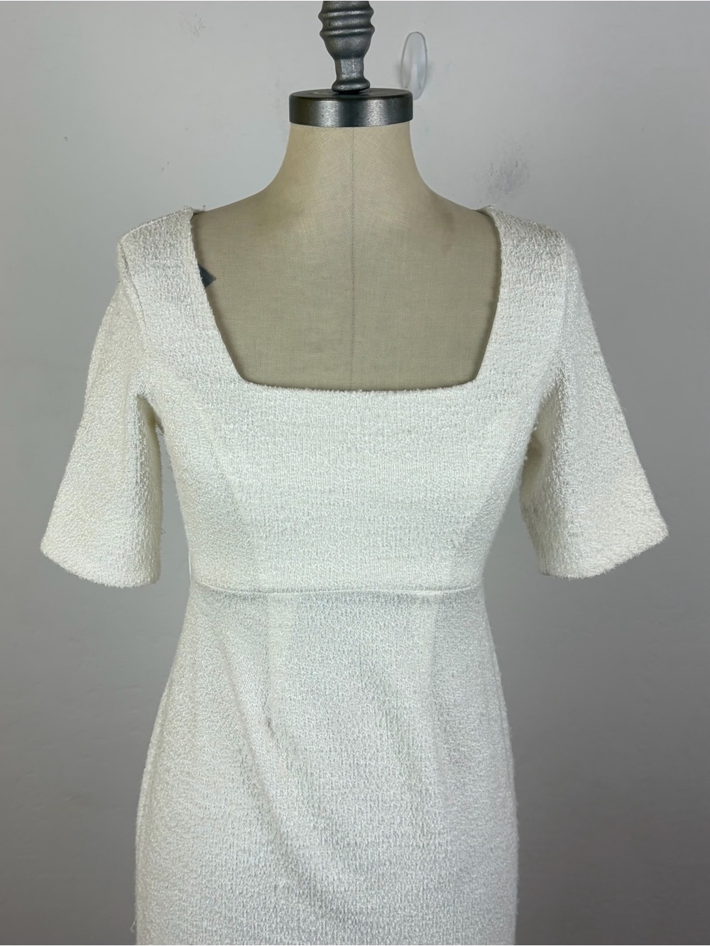 Seraphine Fauna Tweed Maternity Dress in White - Picture 4 of 9